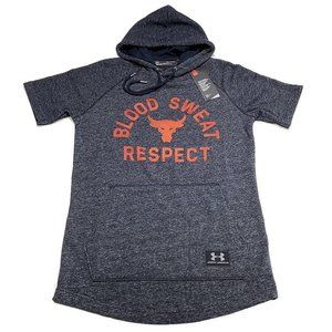 Under Armour Project Rock Hoodie S Loose Sweatshirt Gray Men Gym‎ Workout